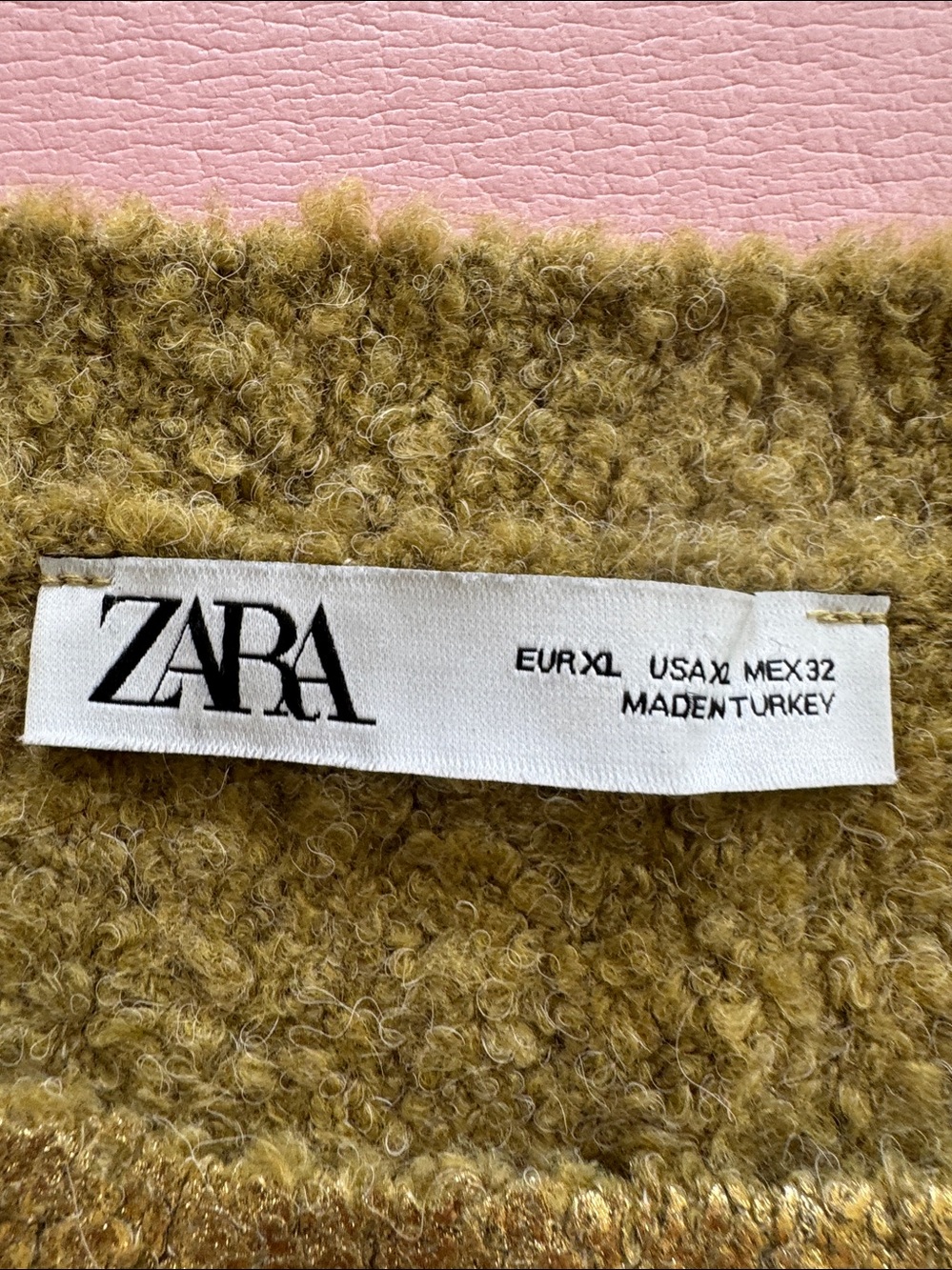 Zara Metallic Gold Ribbed Crew Neck Sweater - Picture 5 of 6